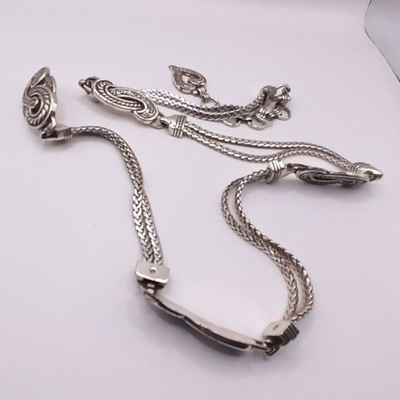 Brighton vintage silver-tone metal chain-link belt 32" extends to 36" - Picture 1 of 11